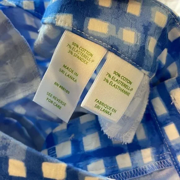 Lilly Pulitzer Feeling Beachy Gingham Kelly Ankle Pants Blue & White Size 0 - Picture 5 of 5